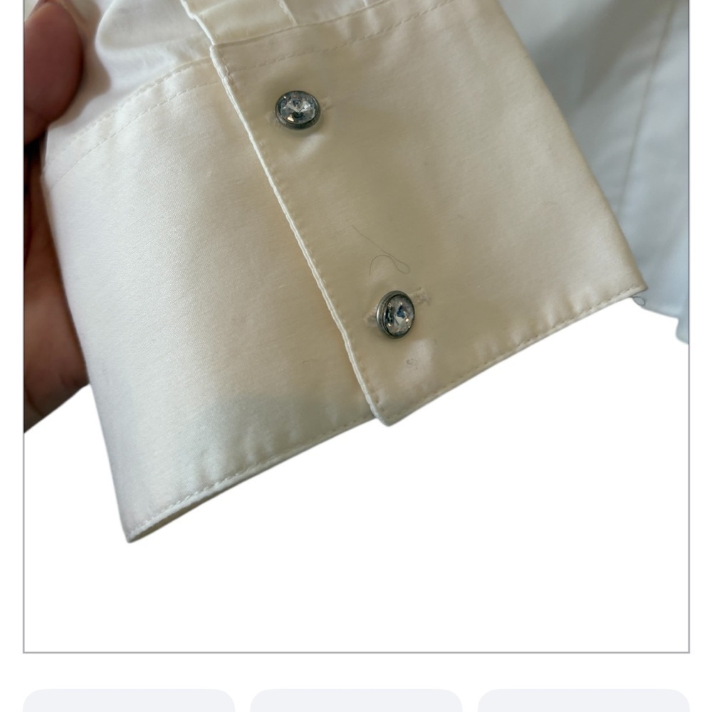 Soft Surroundings Classic Cottagecore White Long Sleeve Wire Collar Top 1X - Picture 3 of 9